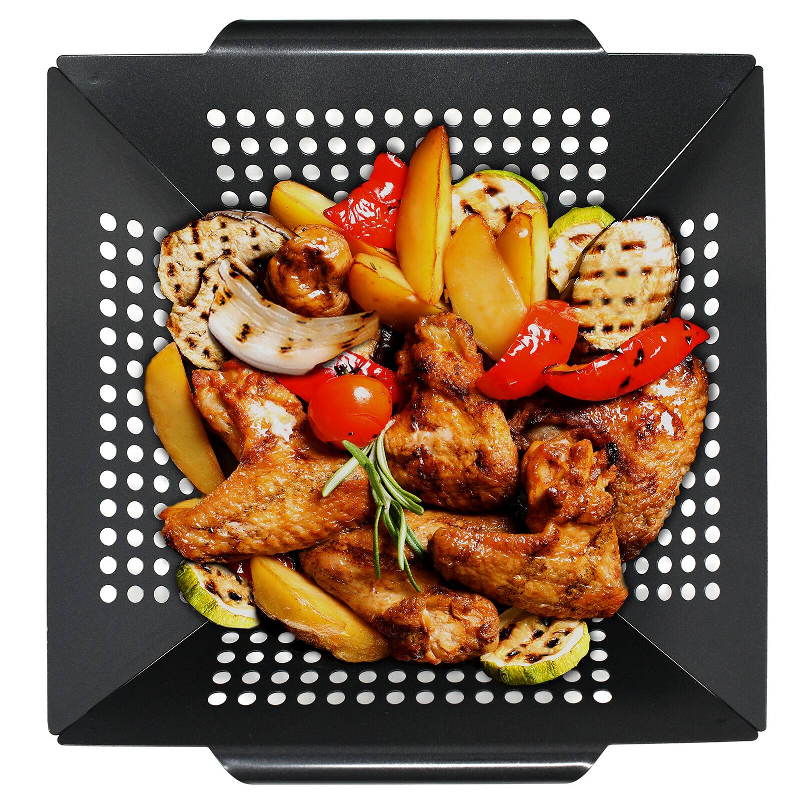 Alt View 4. Norpro - Nonstick Grilling Wok Basket - Black.