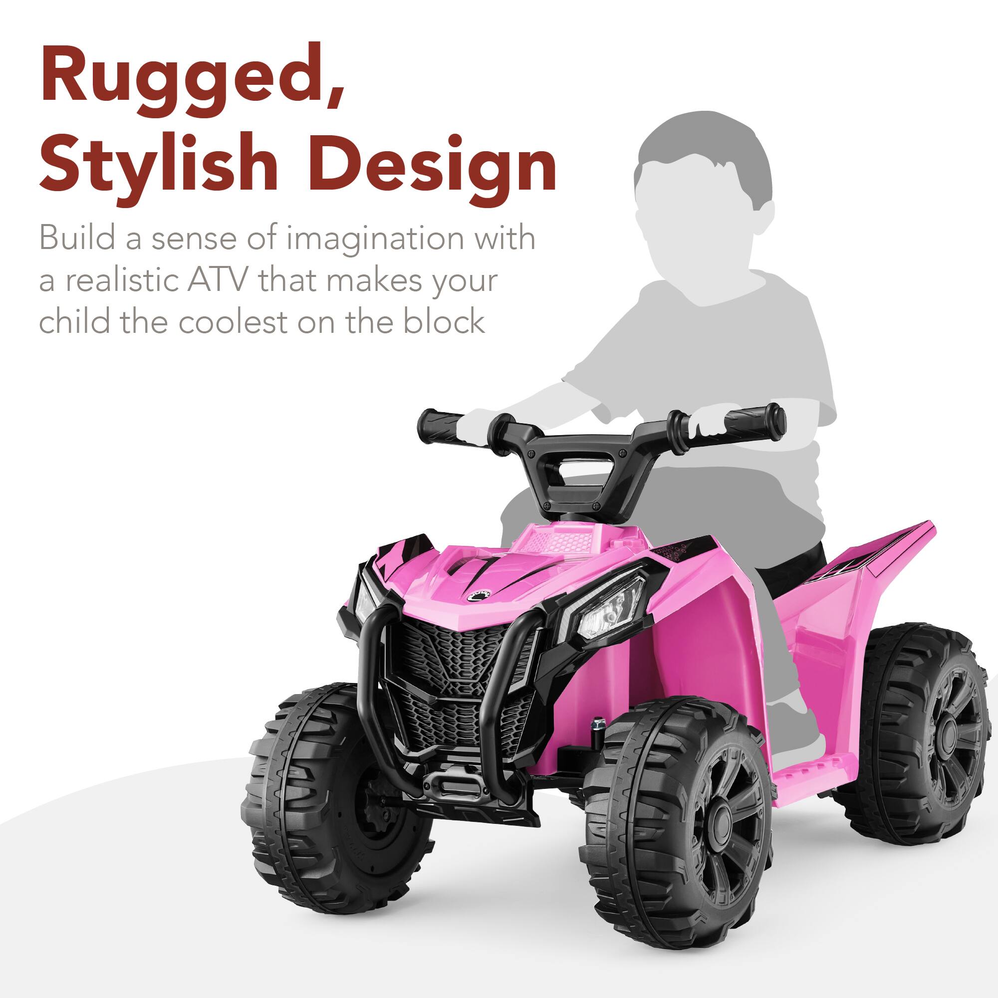 Rugged, Stylish Design

Build a sense of imagination with a realistic ATV that makes your child the coolest on the block.