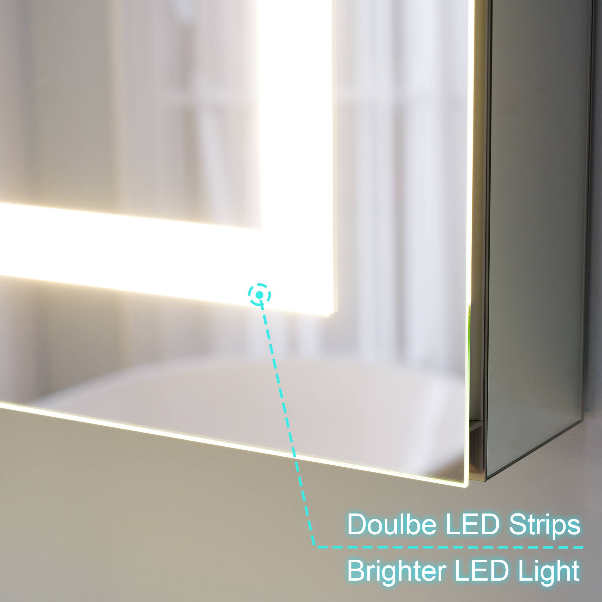 WELLFOR 60 in. W x 30 in. H Rectangular Aluminum LED Recessed or ...