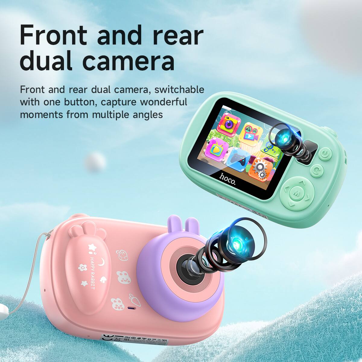 Front and rear dual camera

Front and rear dual camera, switchable with one button, capture wonderful moments from multiple angles