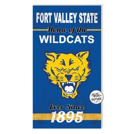 Jardine - Fort Valley State Wildcats 11'' x 20'' Home Of The Sign - Blue