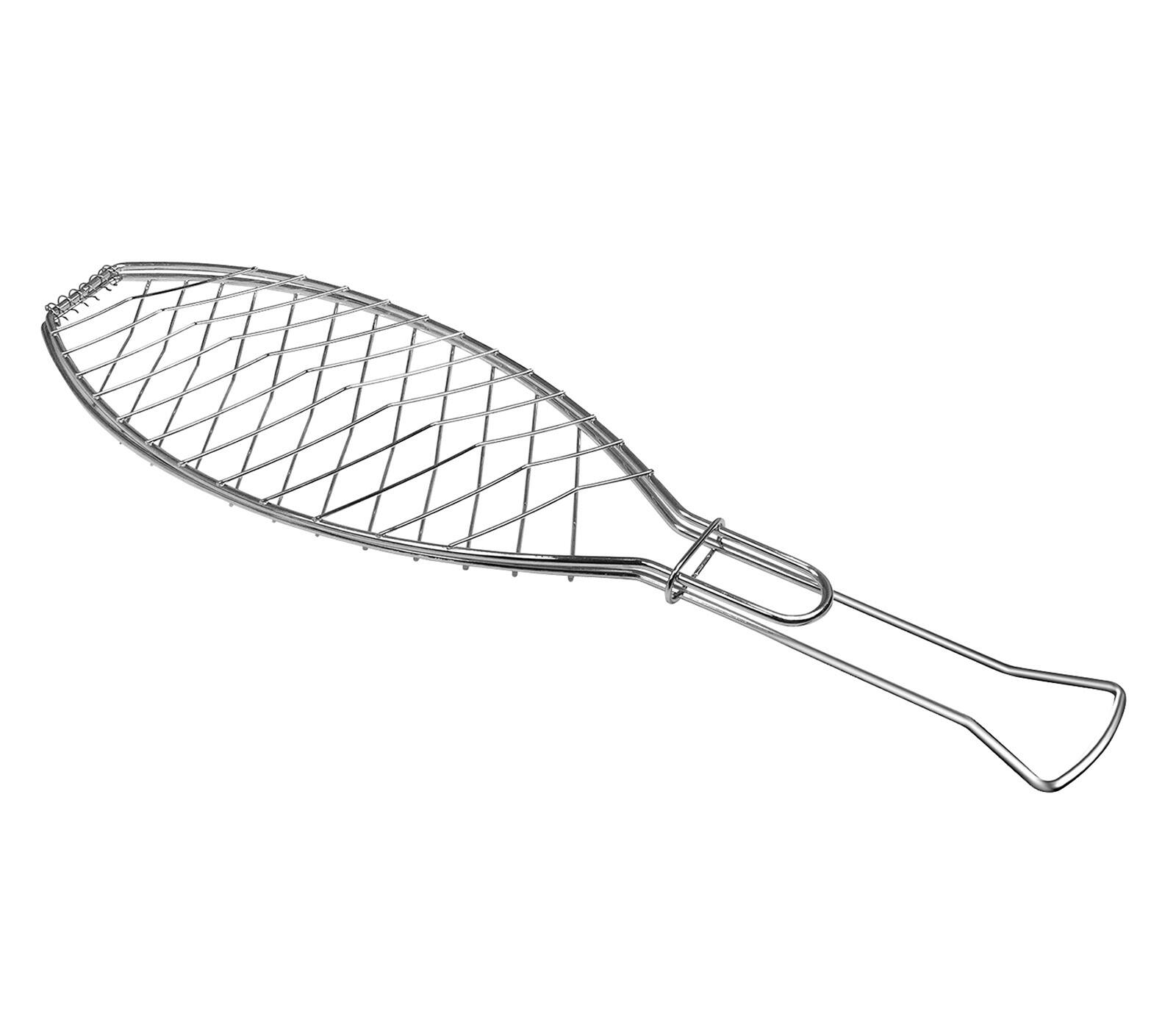 Front. Kuchenprofi - BBQ Grill Fish Basket, Extra Large - Silver.
