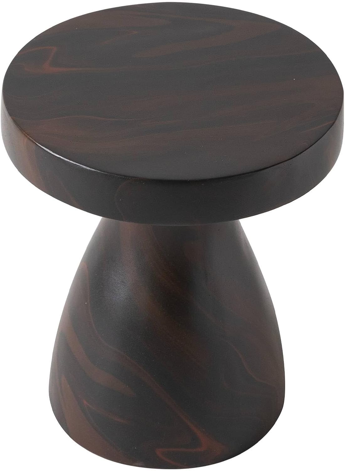 Alt View 1. LeisureMod - Wisp Hourglass Fiberstone Side Table, Modern Indoor/Outdoor Accent Table - No Assembly - Pottery Red.