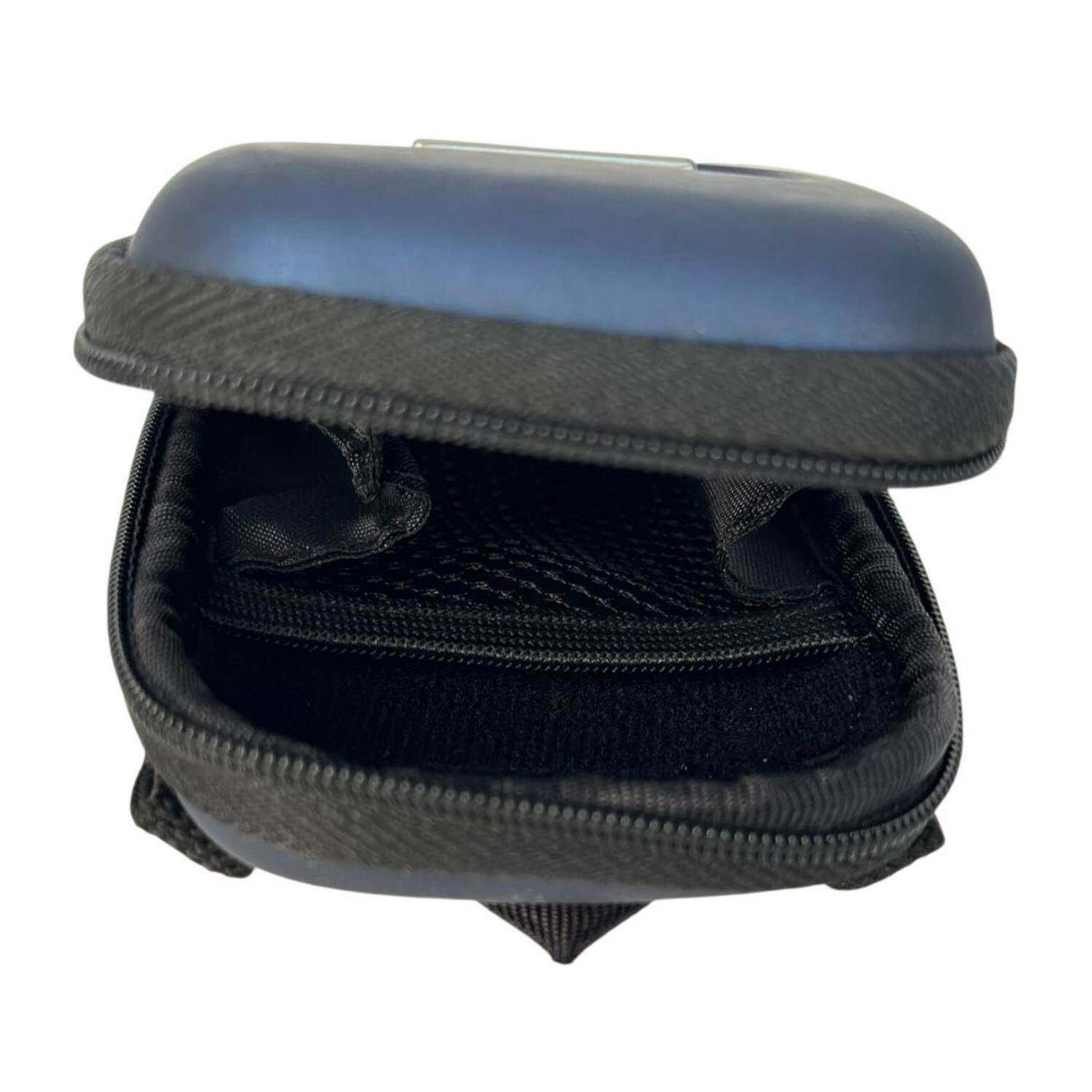 Angle. Kodak - Kodak Compact Zippered Hardshell Blue Camera Case with Shoulder Strap Loop.