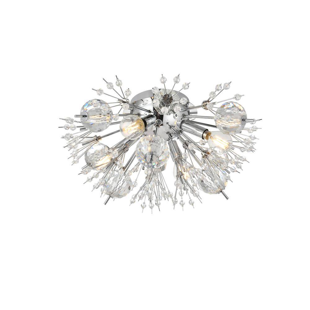 Alt View 3. Elegant Lighting - Vera 19 Inch Crystal Starburst Wall Sconce In Chrome - Chrome.