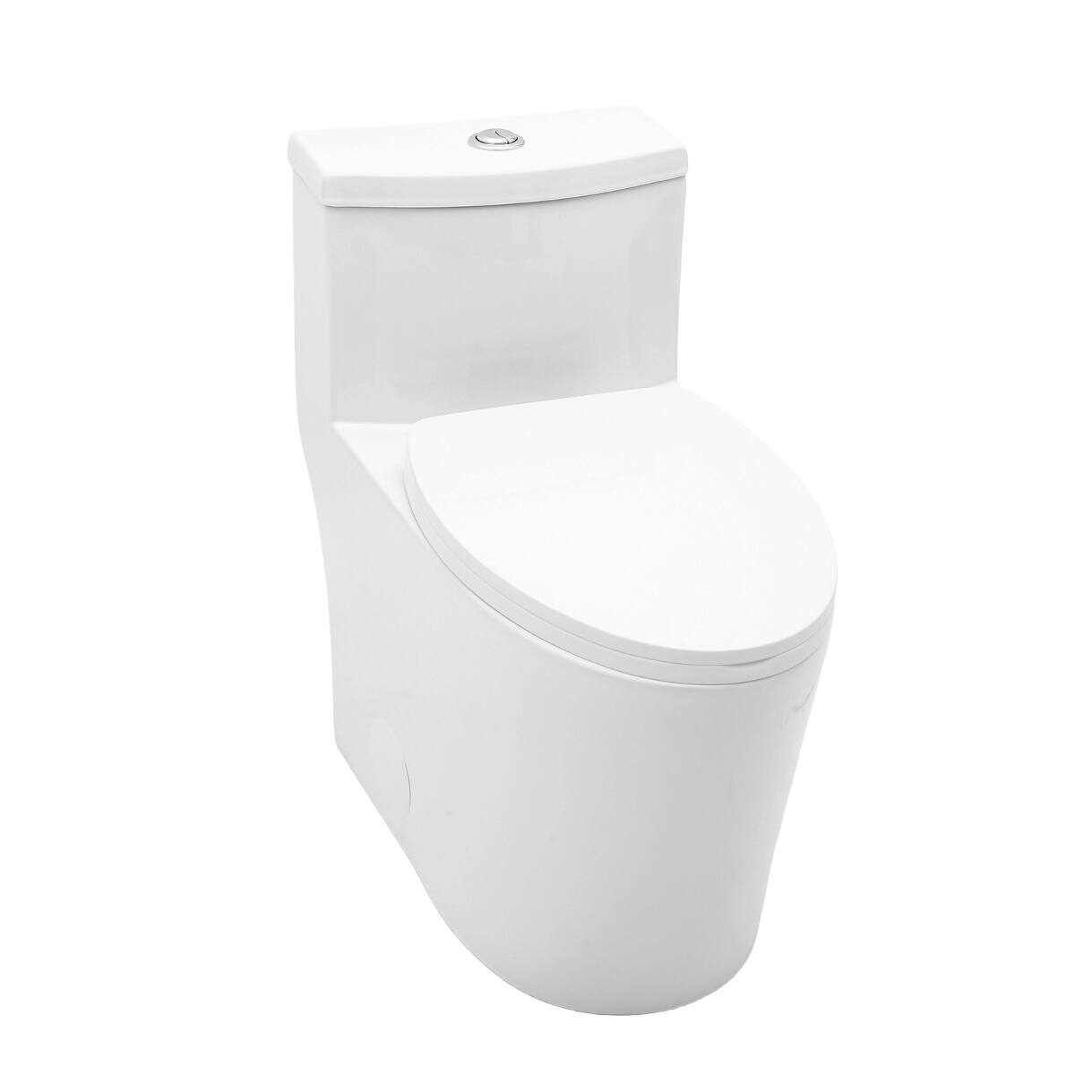 Alt View 6. Loheer - Loheer One Piece Ceramic Toilet, Dual Flush, Elongated Bowl, Twelve Inch Rough In - White.