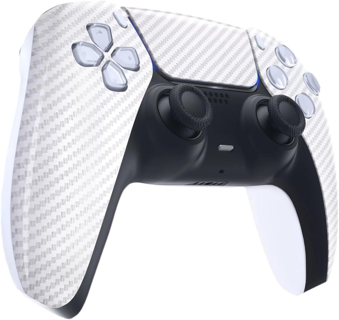 Left. ProControllers - Custom Wireless Controller for PS5 - White Carbon Fiber.