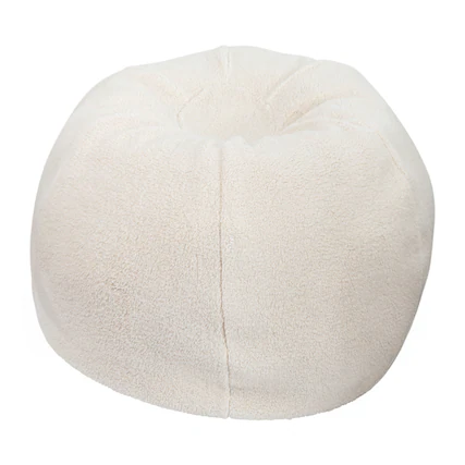 Front. Flash Furniture - Dillon Small Natural Faux Sherpa Refillable Bean Bag Chair for Kids and Teens - Natural.