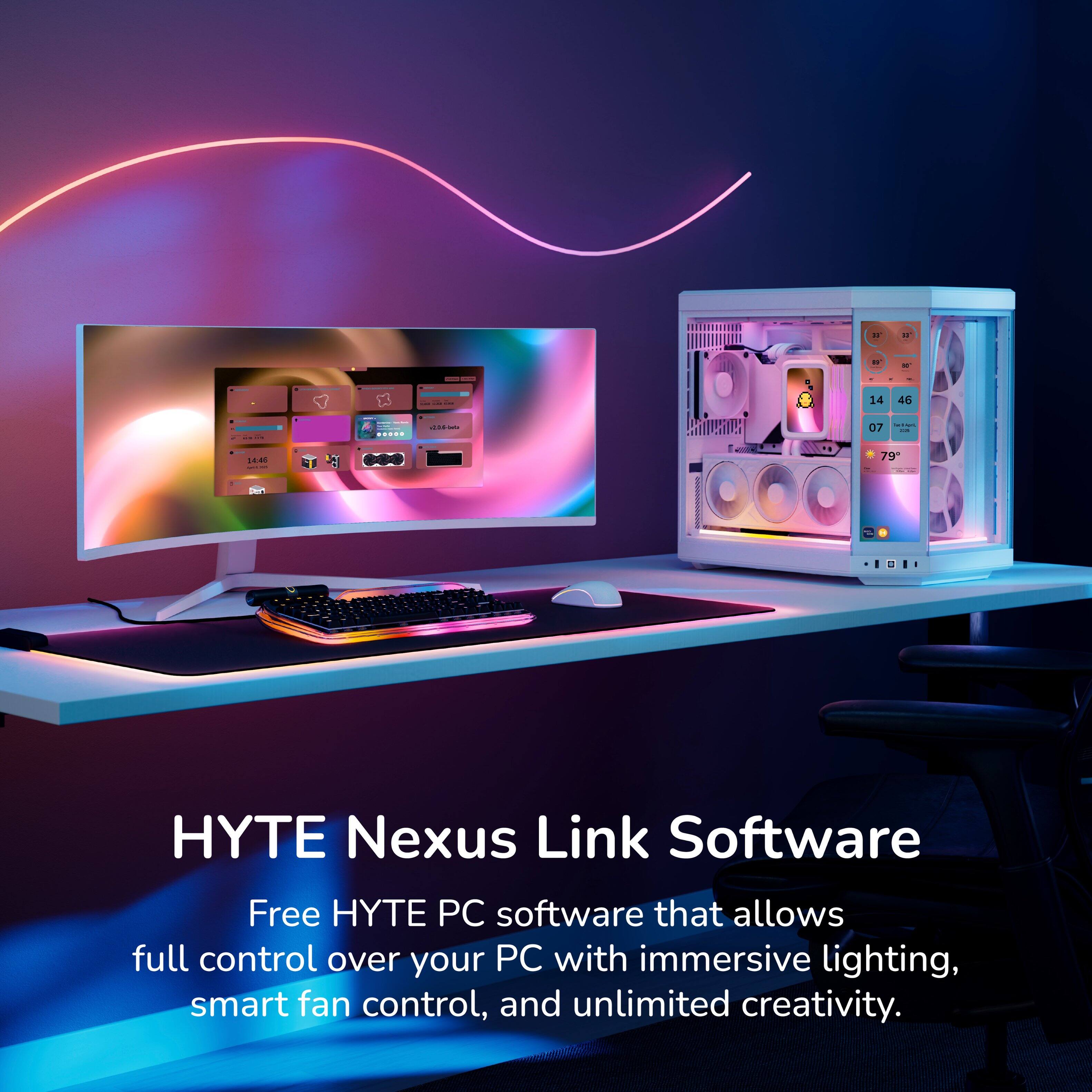 HYTE Nexus Link Software

Free HYTE PC software that allows full control over your PC with immersive lighting, smart fan control, and unlimited creativity.