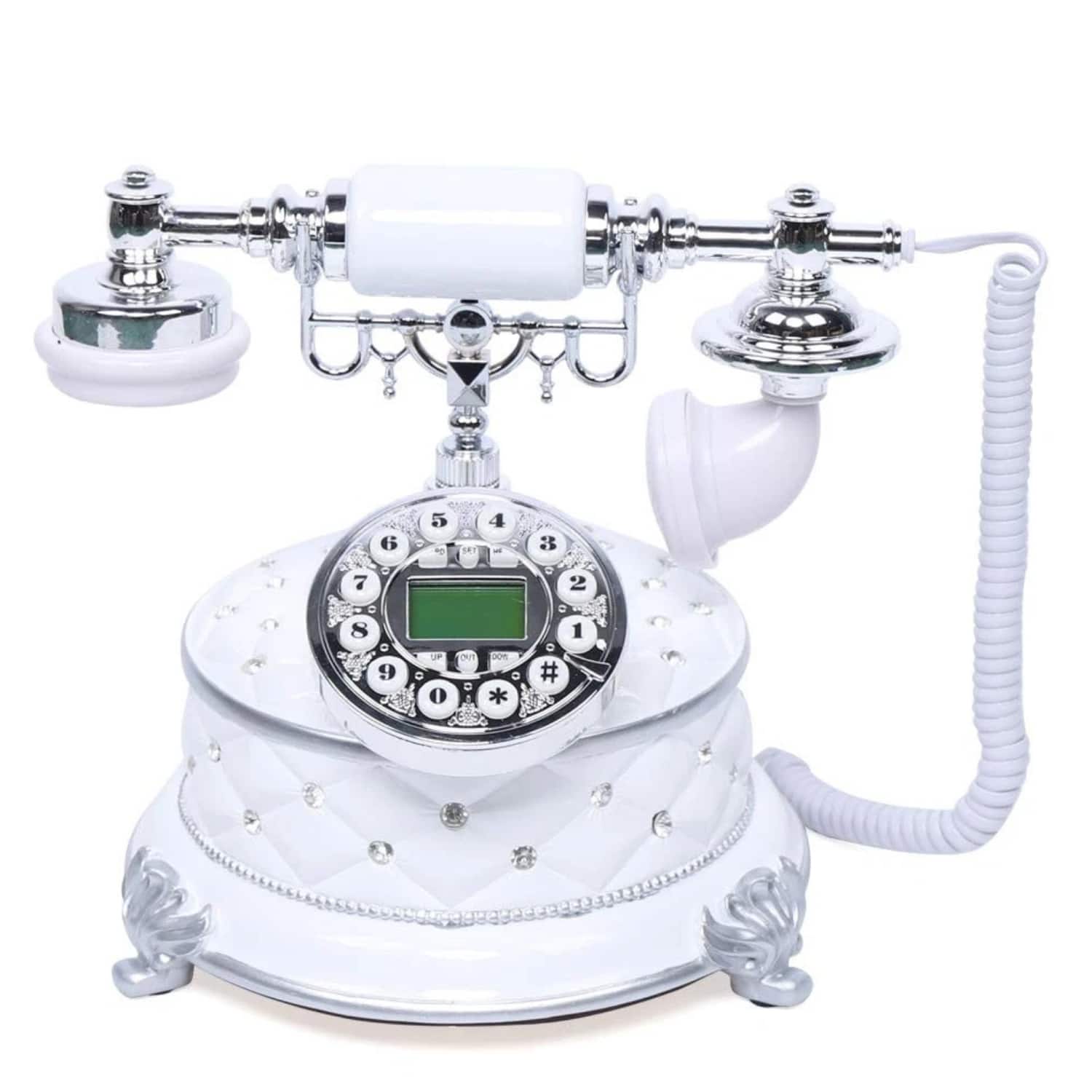 Stock Preferred - Retro European Style Landline Desk Phone - White