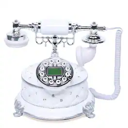 Stock Preferred - Retro European Style Landline Desk Phone - White