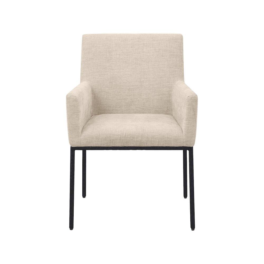 Alt View 2. Meridian Furniture - Reeves Beige Chenille Fabric Dining Chair, Set of 2 - Beige.