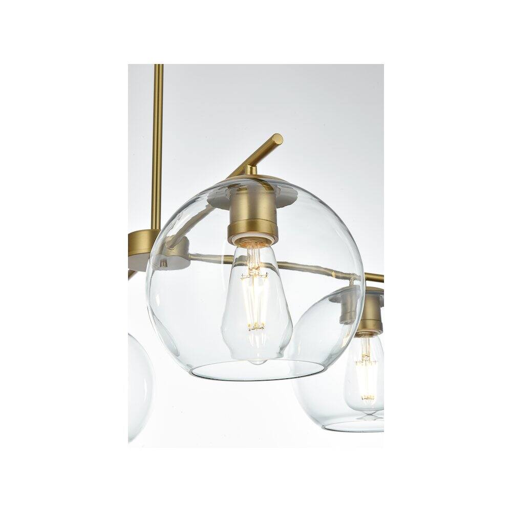 Alt View 5. Living District - Opus 30.5 Inch Pendant Clear Shade in Satin Gold - Satin Gold And Clear.