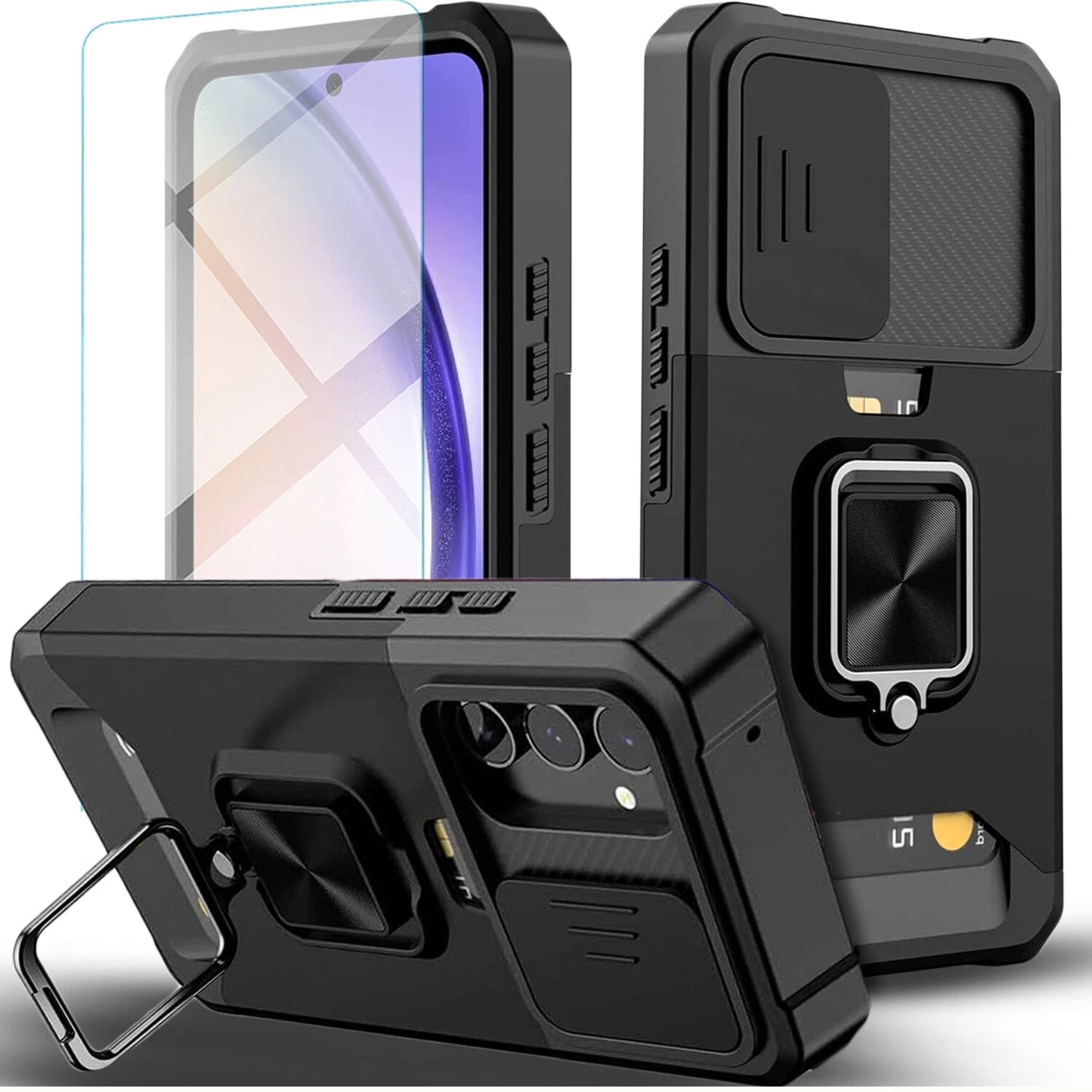 Kitcheniva - Shockproof Case with Camera Cover + Tempered Glass for Samsung Galaxy A17 5G - Black price history on PriceWatchPro