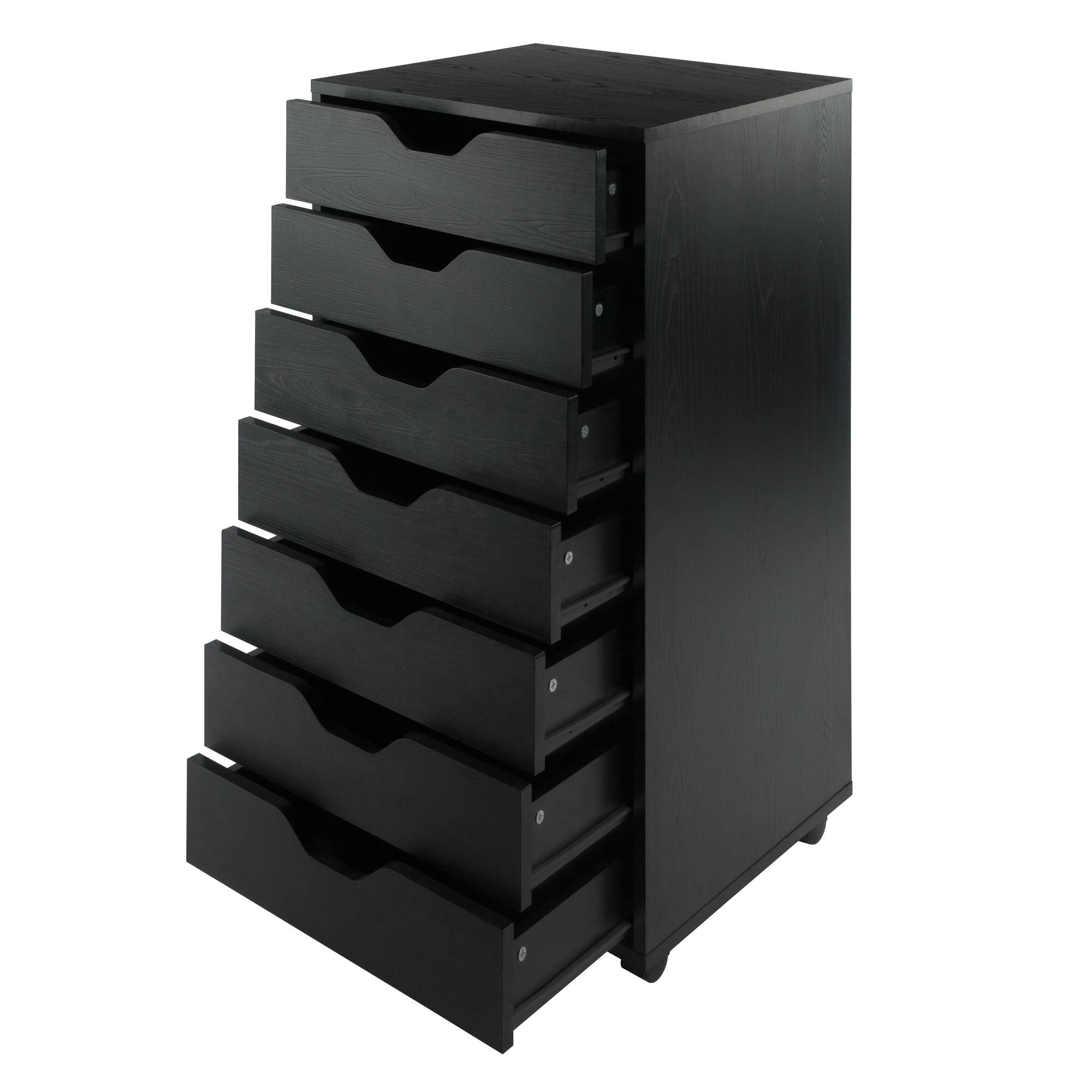 Alt View 1. Winsome Wood - Halifax 7-Drawer Mobile Cabinet - Black.