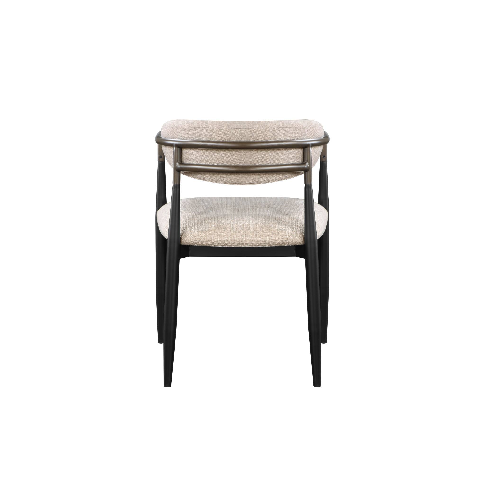 Alt View 2. Hivvago - Hivvago Set of Two Upholstered Fabric Open Back Dining Arm Chairs - Beige.