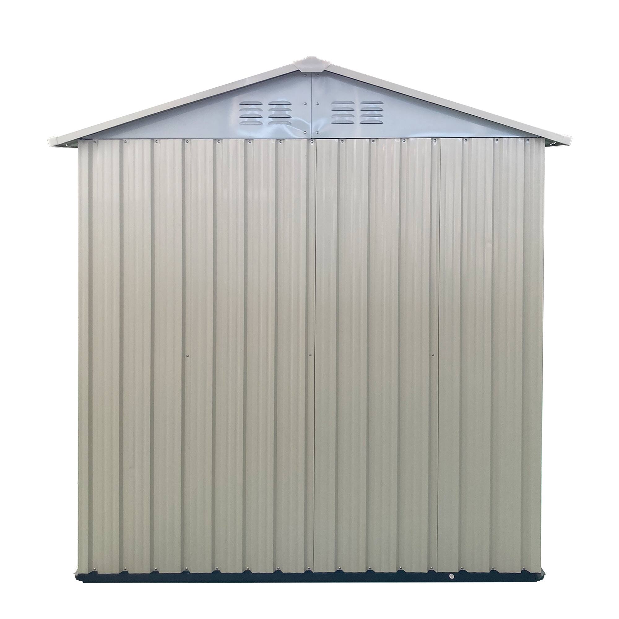 Alt View 4. Loheer - Loheer 5x3 White Metal Shed Outdoor Tool Storage Garden Shed with Apex Roof.