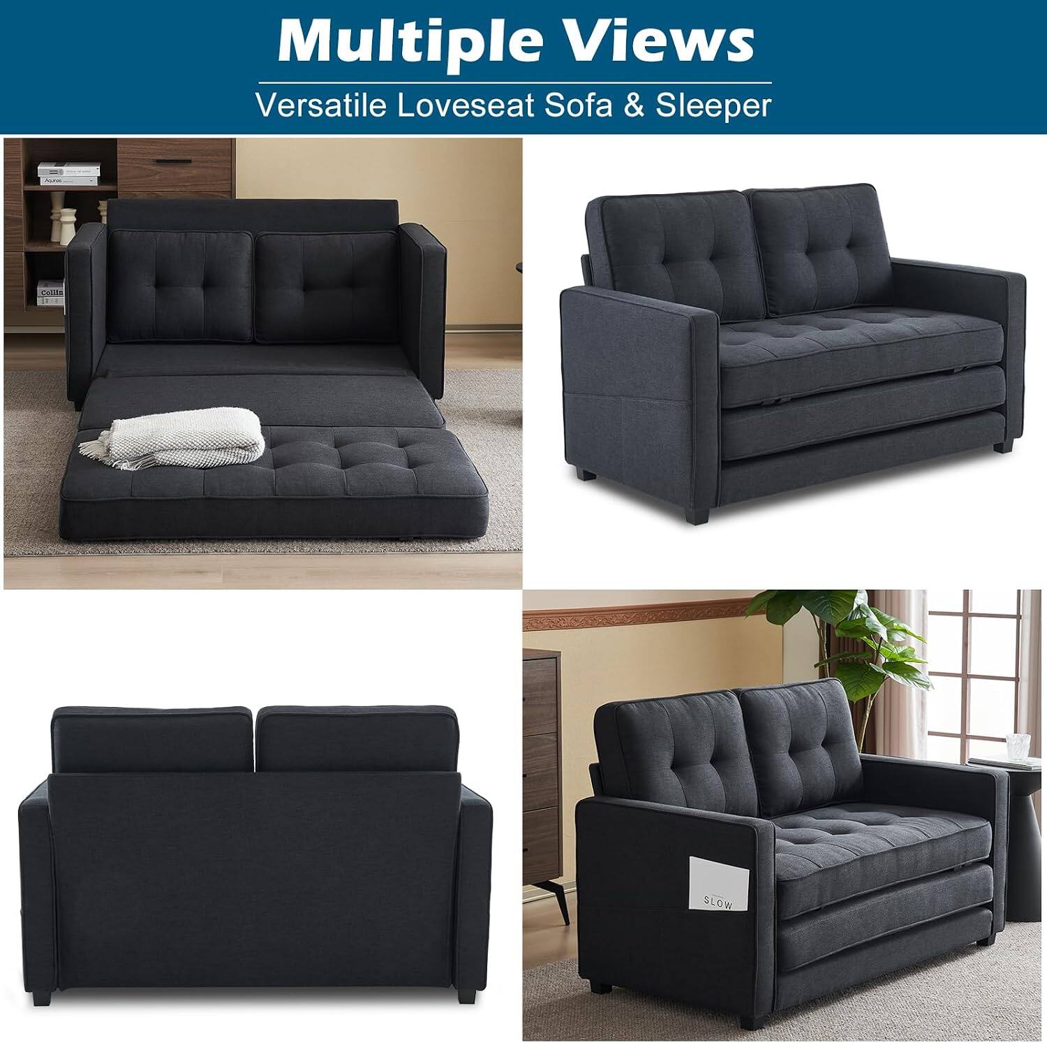 Multiple Views  
Versatile Loveseat Sofa & Sleeper