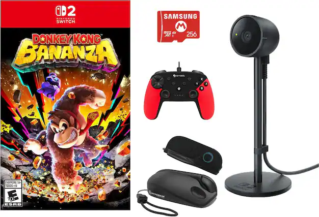 2 NINTENDO SWITCH. TM DONKEY KONG BANANZA SAMSUNG M micro EX XC I 256 ematic X Y A OPEN DR EVERYONE 10+ TODOS +10 E 10+ ESRB HYPERKIN E 0B2 - E10+ (Everyone 10+)