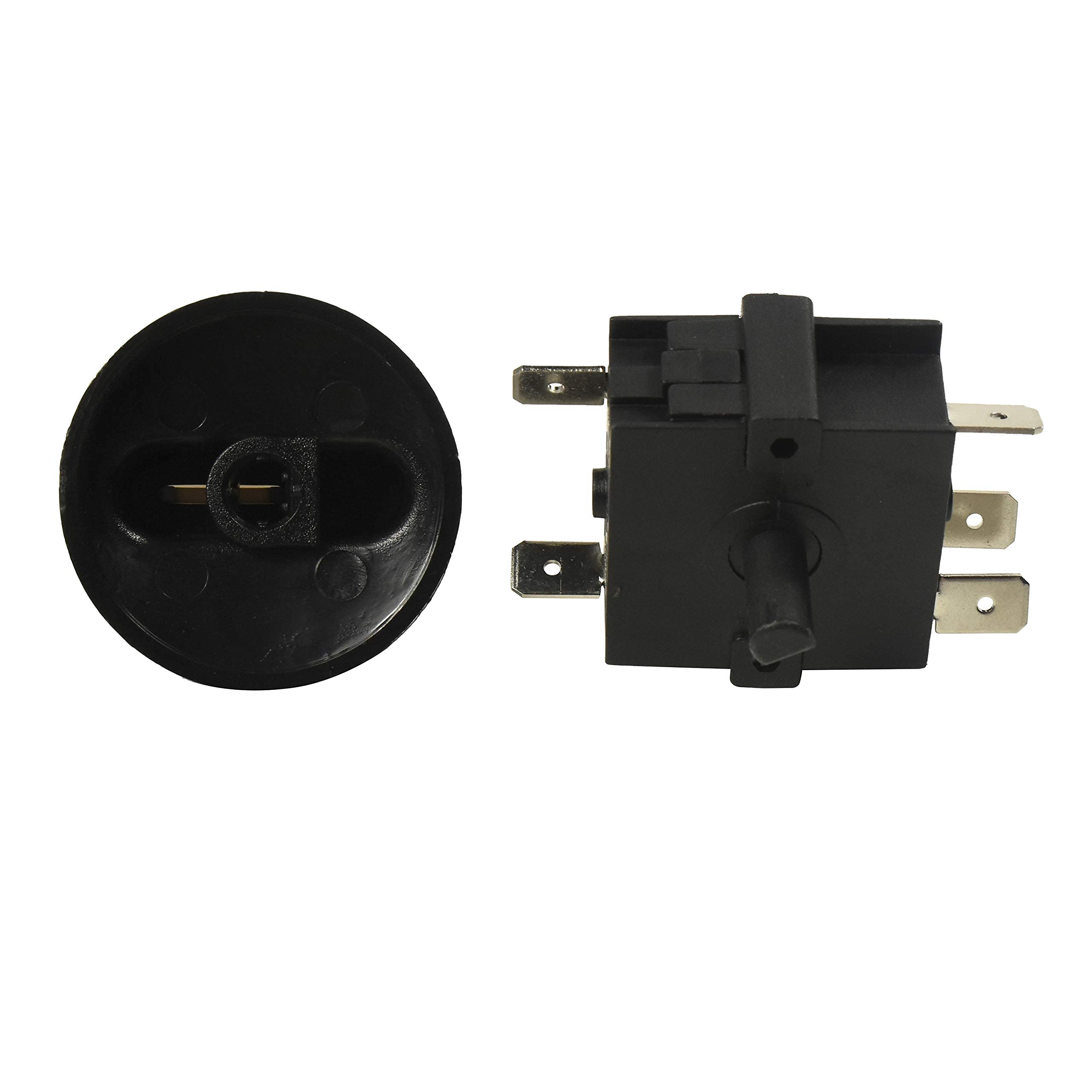 Back. HQRP - Heavy-Duty 4-Position 3-Speed Rotary Switch 15 A 120-250 V Fan Heater Speed Selector - black.