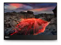 Front. Lenovo - ThinkVision M14t Touchscreen LED Monitor - Black.
