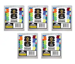 2026 Panini FIFA World Cup Soccer Sticker Pack Lot - 5 Sticker Packs