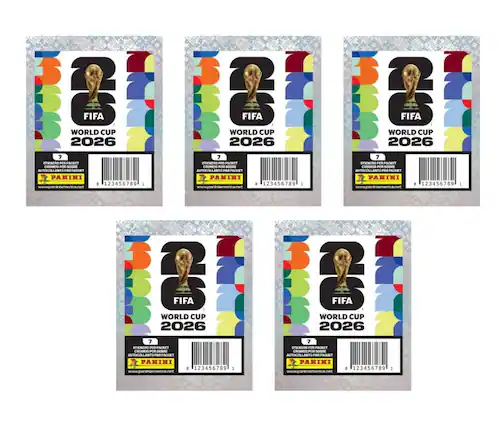FIFA WORLD CUP 2026
7 STICKERS PER PACKET
AUTOCOLLANTS PAR POIQUET
PANINI
www.paniniamerica.net
0 123456789 1
