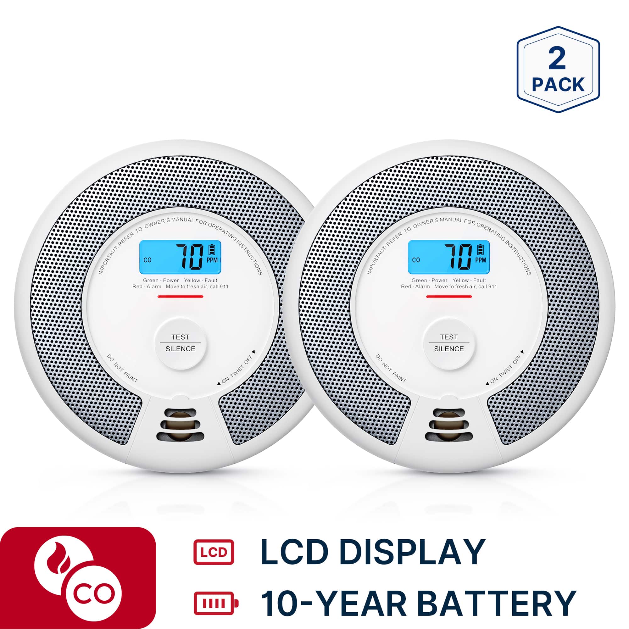 X-SENSE - 10-Year Battery Smoke and CO Alarm with LCD Display and LED Light 2 Pack price history on PriceWatchPro