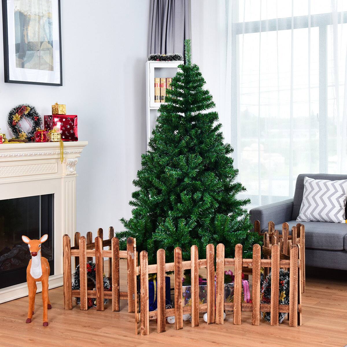 Alt View 13. Costway - 6FT PVC Christmas Tree 1000 Tips Hinged Solid Metal Legs - Green.