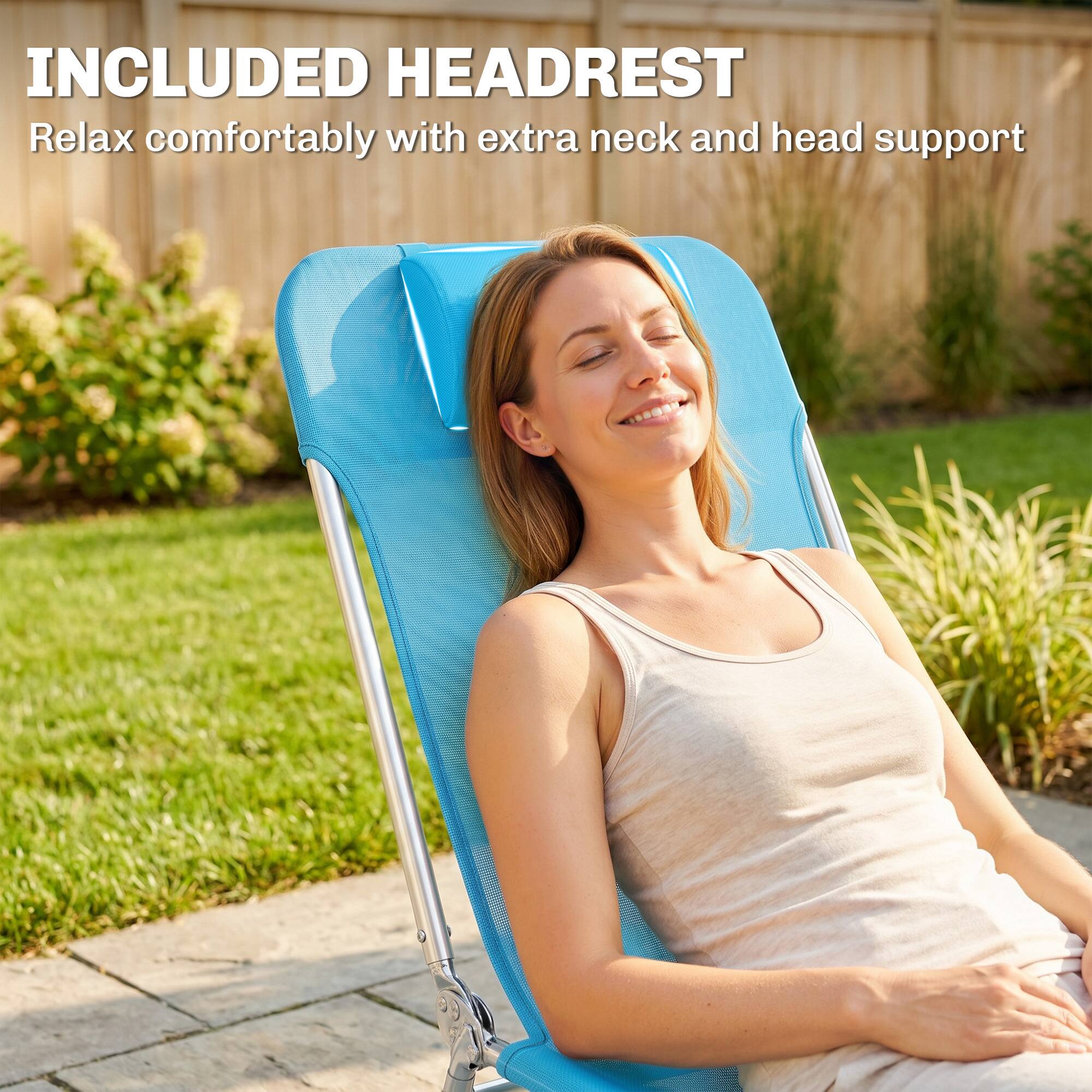 INCLUDED HEADREST  
Relax comfortably with extra neck and head support