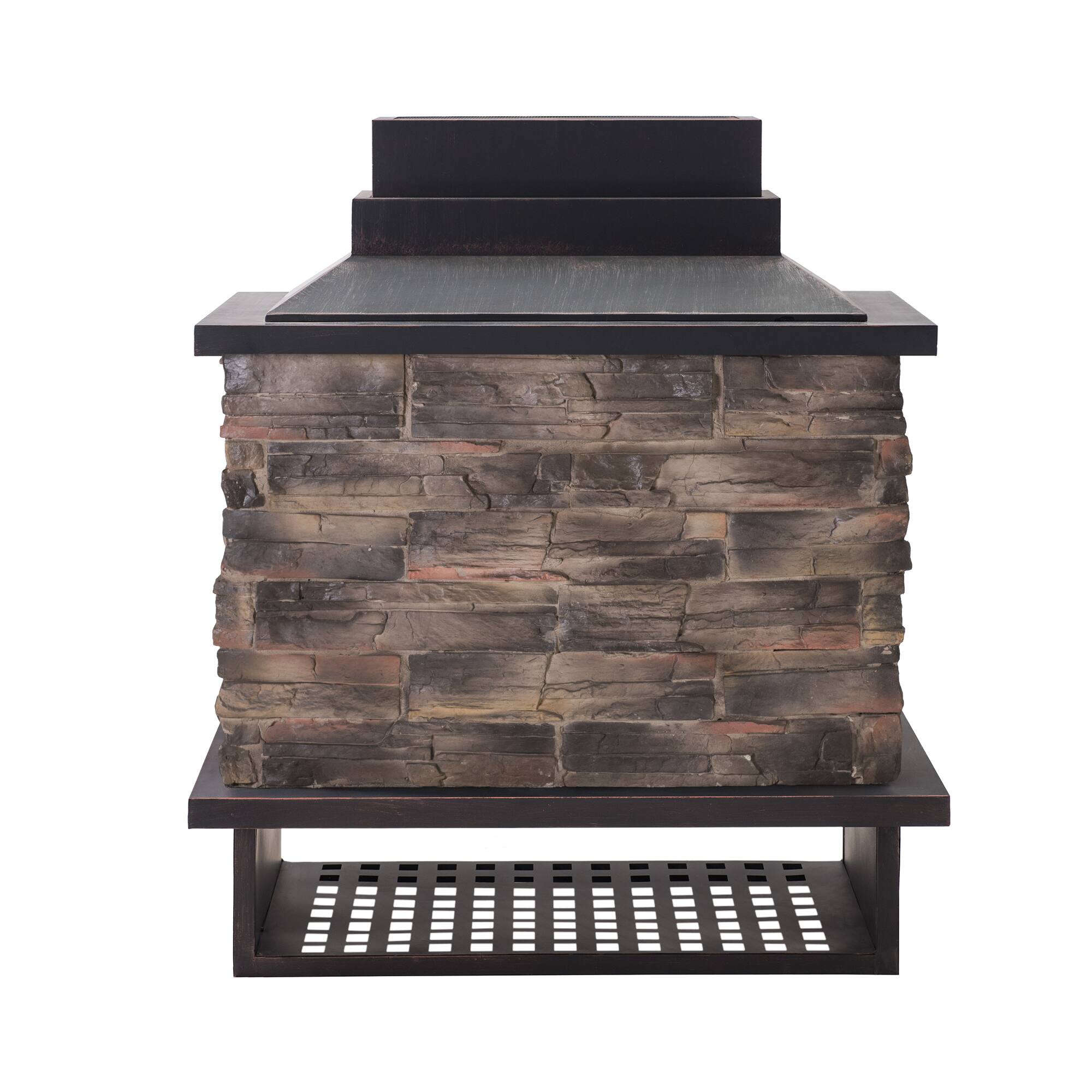 Alt View 6. SUNJOY - Sunjoy Farmington Wood Burning Fireplace - Black - Black.