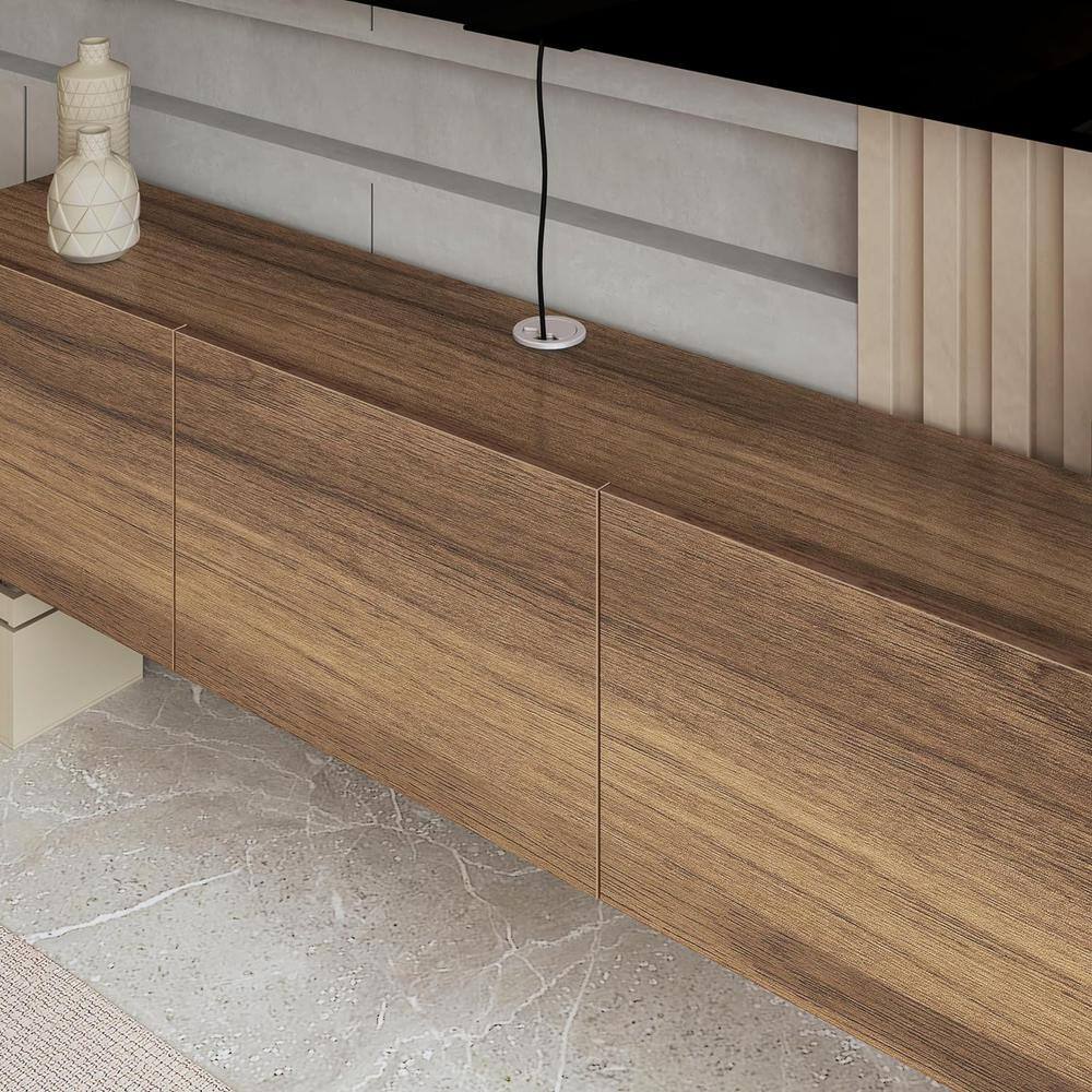 Alt View 2. Atelier Mobili - Floating TV Console for up to 80 inch TV and Under TV Cabinet (Walnut) - Walnut.