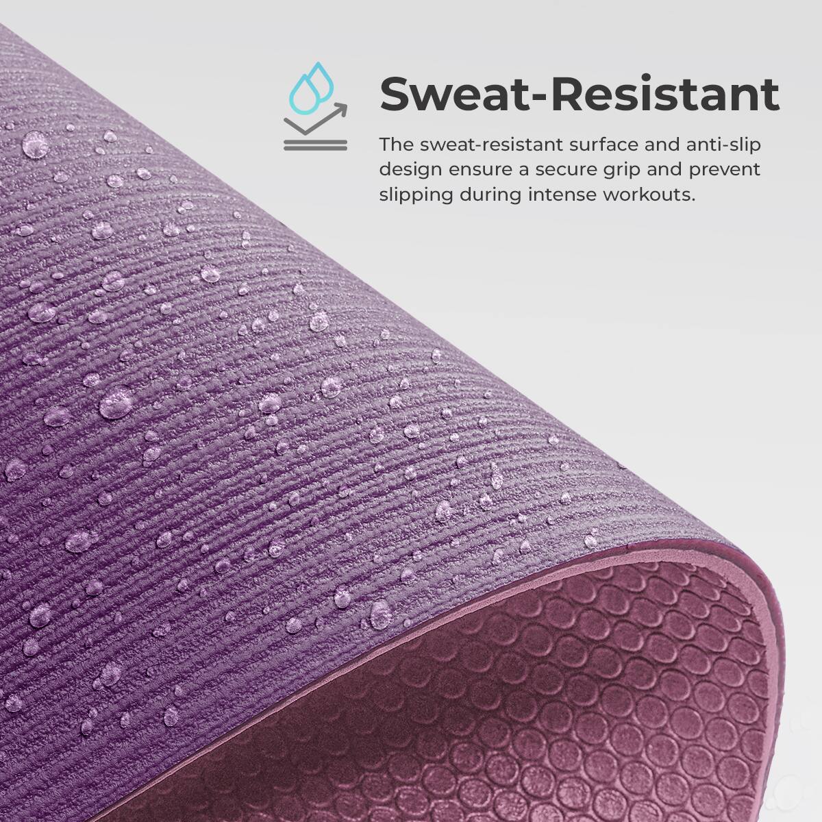 Sweat-Resistant

The sweat-resistant surface and anti-slip design ensure a secure grip and prevent slipping during intense workouts.