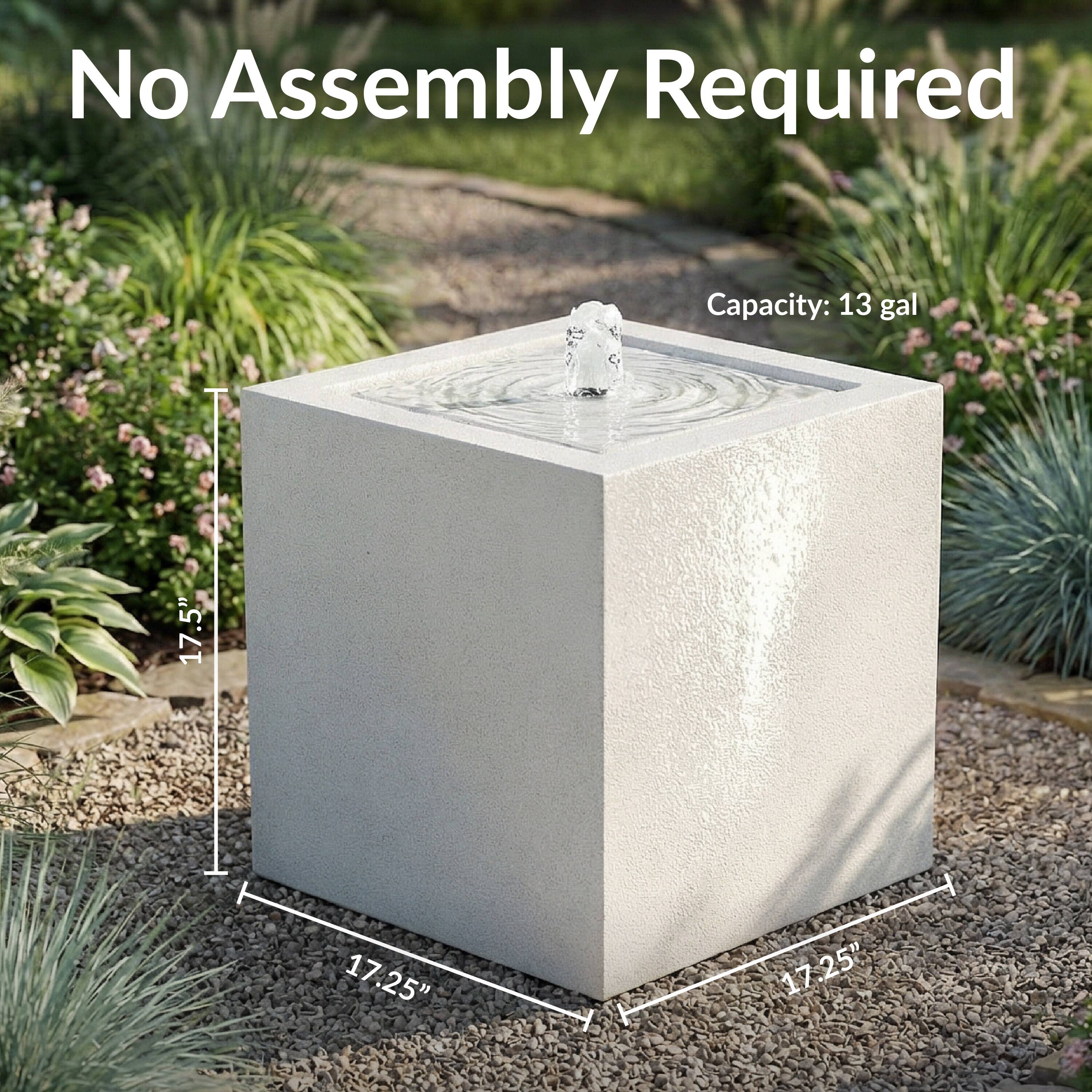 No Assembly Required  
Capacity: 13 gal  
17.5"  
17.25"  
17.25"