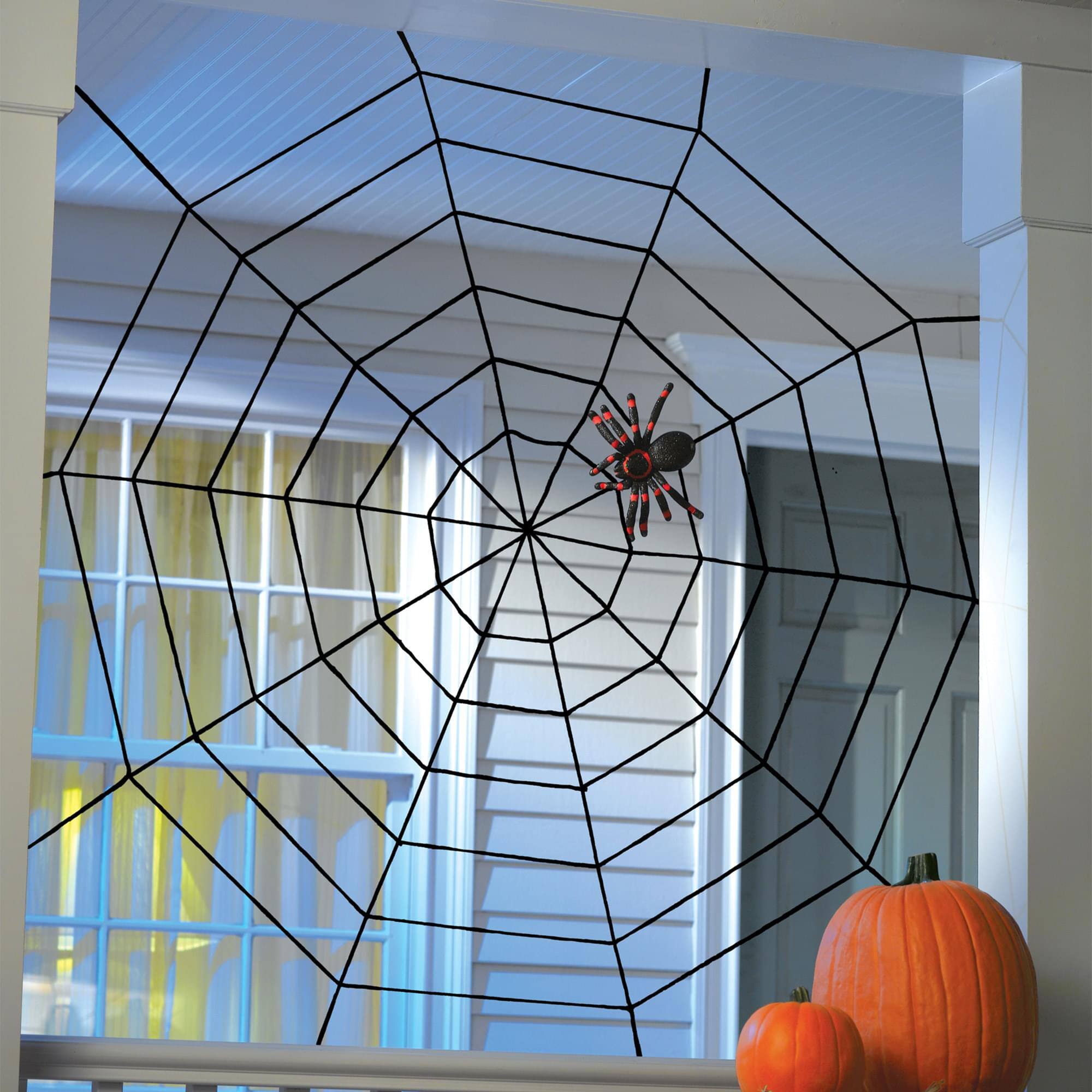 Alt View 1. Funworld - 5 Foot Rope Spider Web Halloween Decoration - Black.
