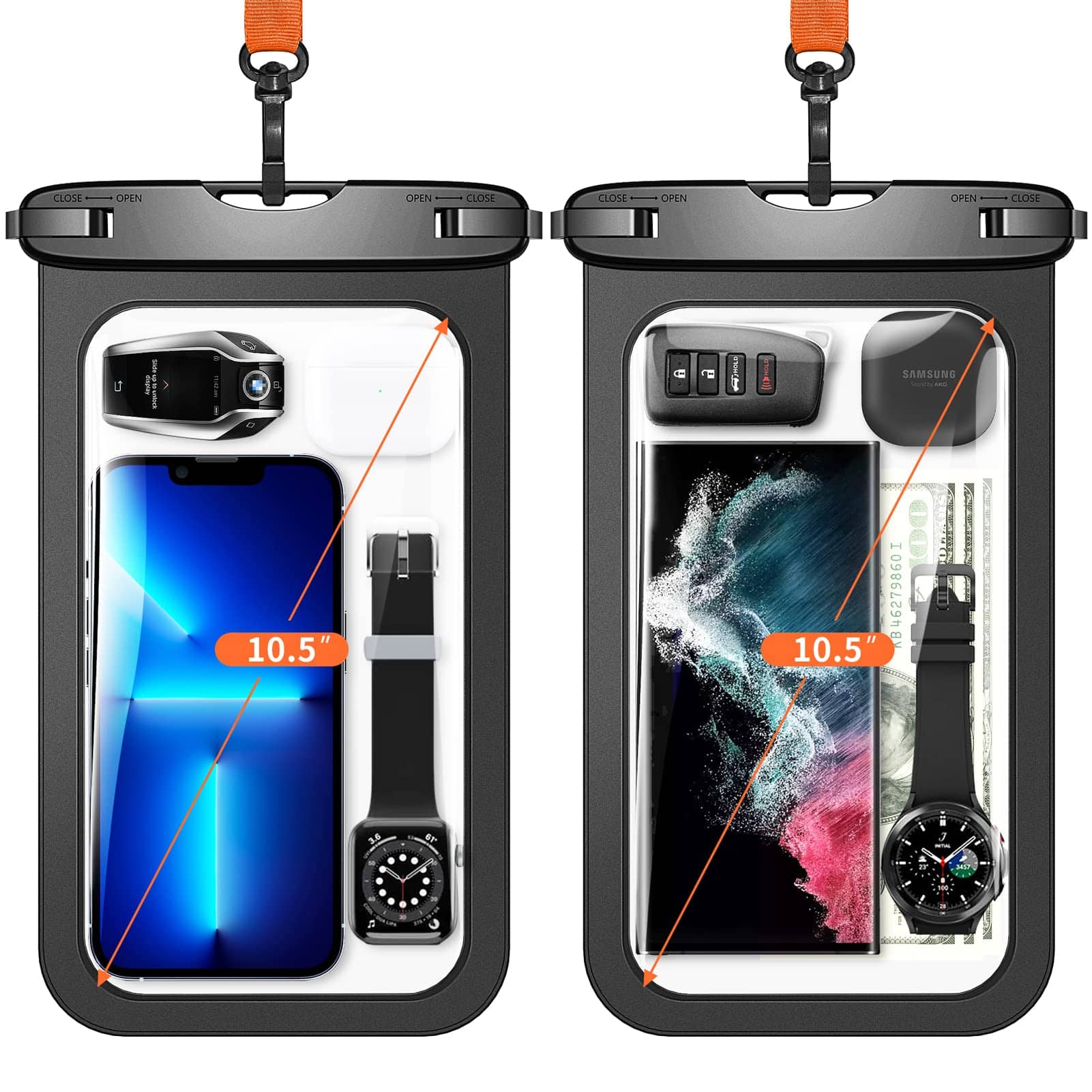 METALTON - Snorkeling Underwater Phone Case For Diving Ip68 Professional Universal Waterproof Outdoor Video Photo Cell - Black