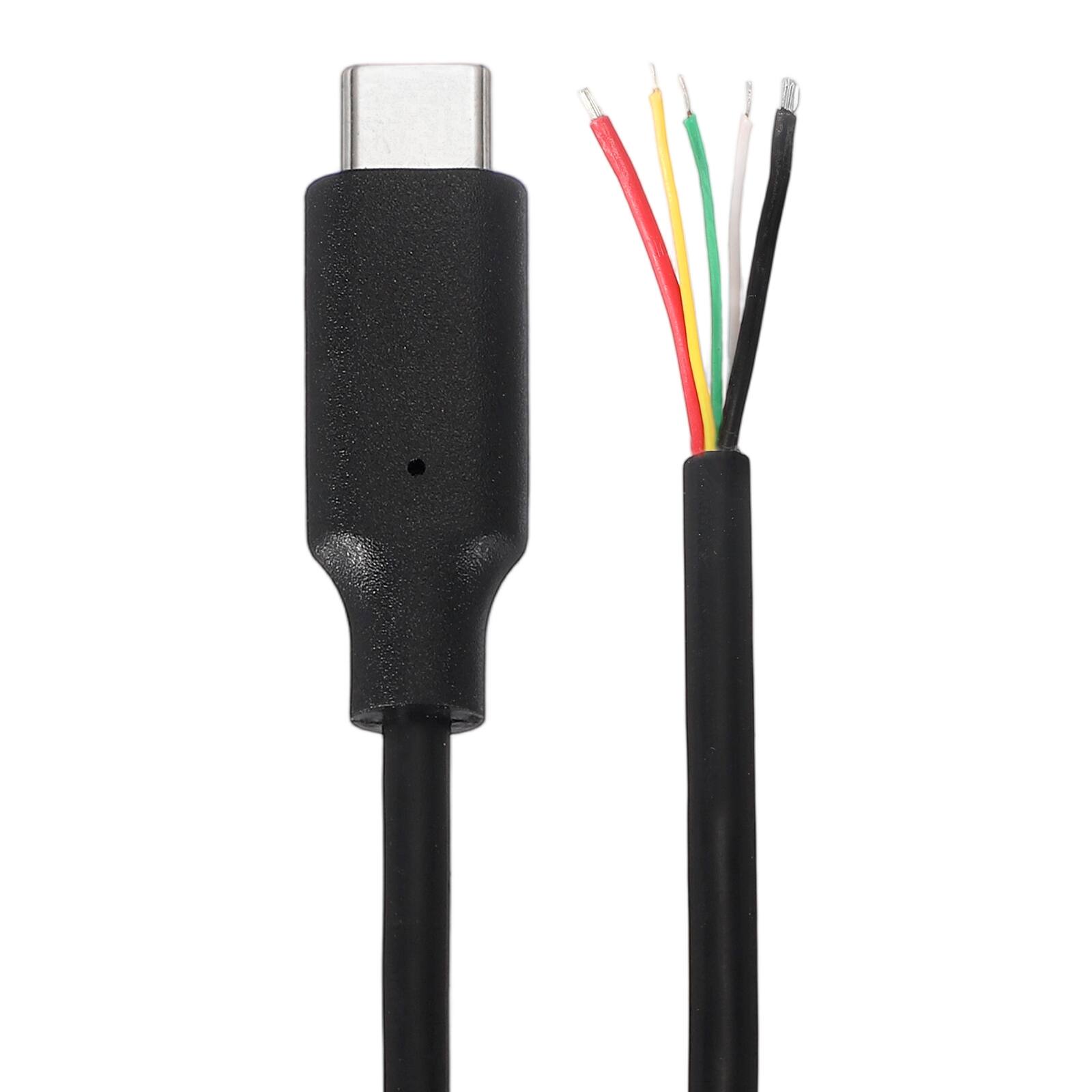 Front. Unique Bargains - 0.3M USB C Male to 5-Pin Bare Wire Pigtail, 20AWG 12V 5A, for DIY Keyboard/Fan Repair - Black.