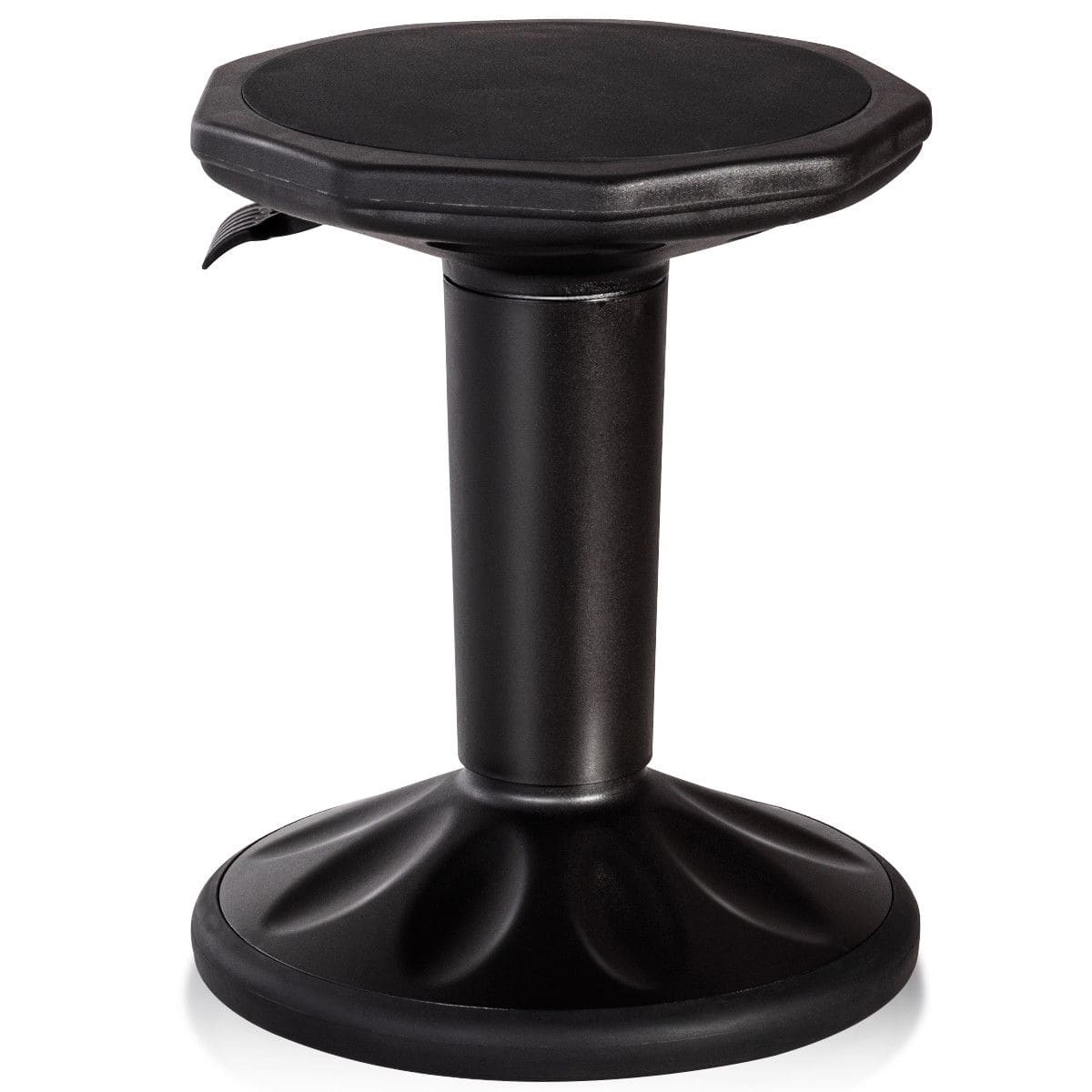 WELLFOR - Adjustable Active Learning Stool Sitting Home Office Wobble Chair with Cushion Seat - Black