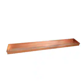 Manhattan Lane - 29 Inch Rectangular Metal Windowsill Planter Tray, Trim Edges, Large - Copper
