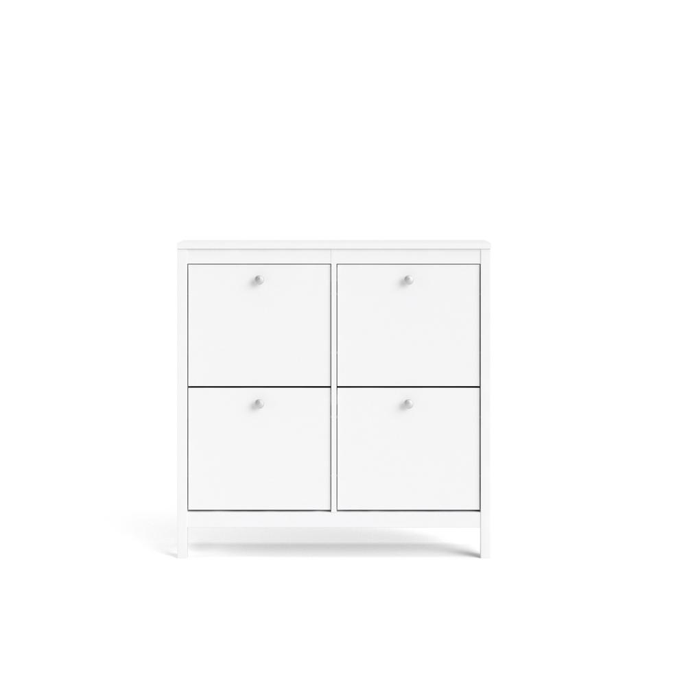 Left. Tvilum - Madrid 4 Drawer Shoe Cabinet - White.