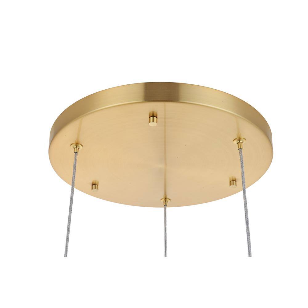 Angle. Elegant Lighting - Constellation 3 light Gold LED Pendant - Gold.