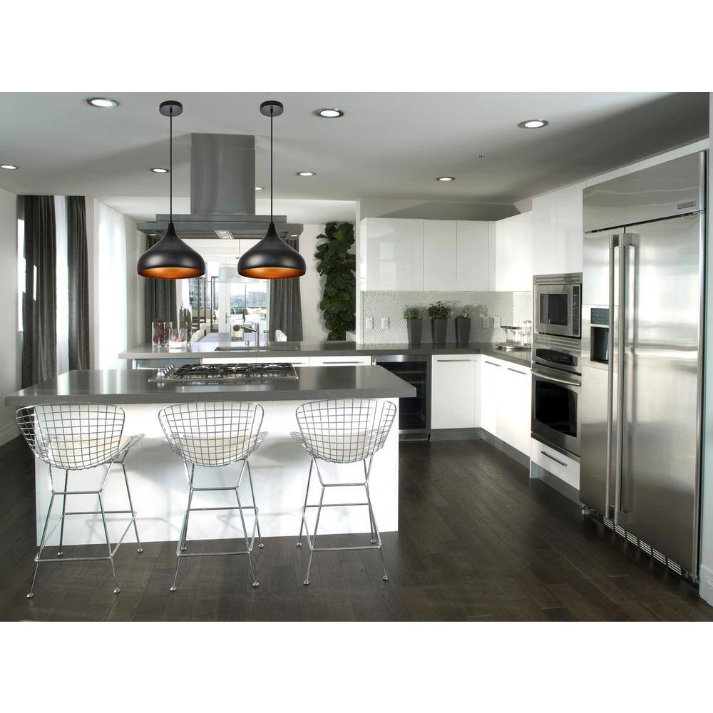 Angle. Living District - Circa Collection Pendant D12.5in H10in Lt:1 Black Finish - Black.