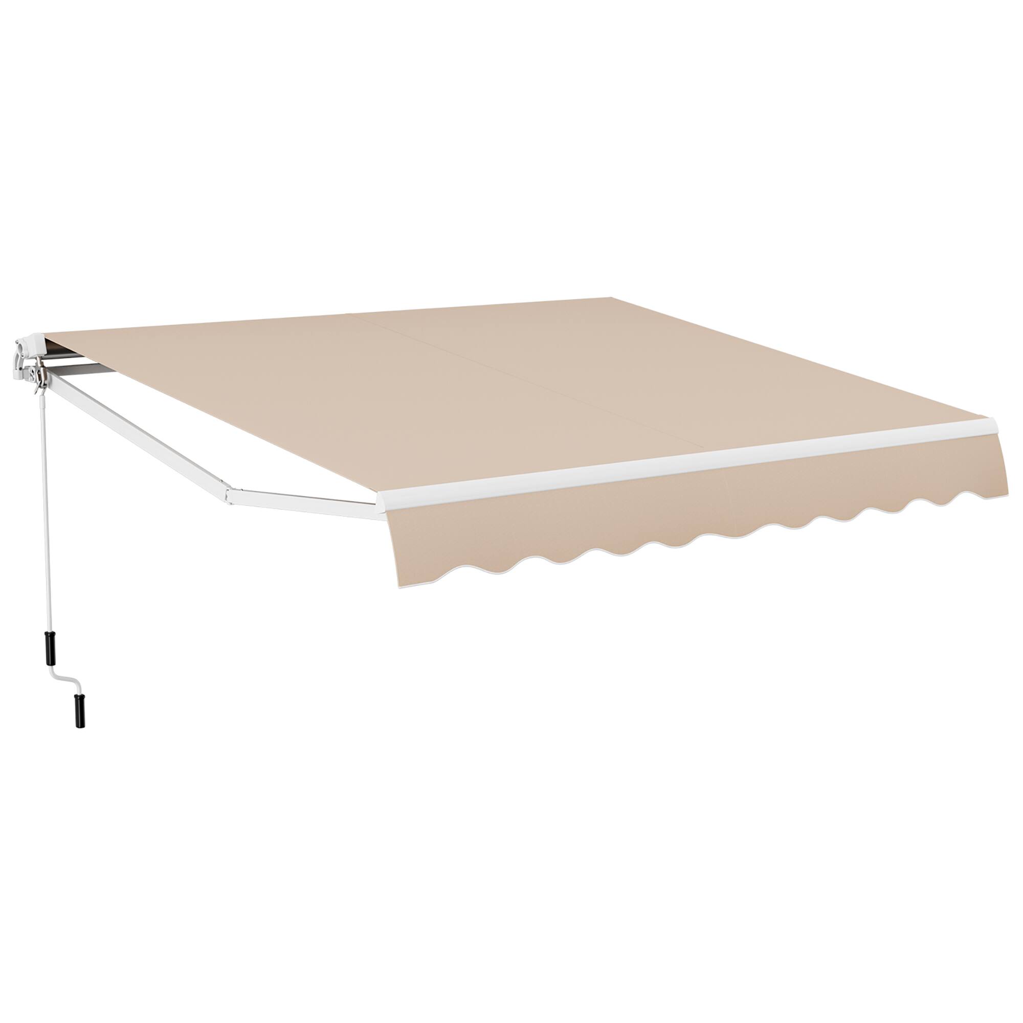 Gymax - 10 x 8.2 ft Outdoor Patio Retractable Awning Polyester Sunshade Cover w/ Manual Crank Handle Deck - Beige price history on PriceWatchPro
