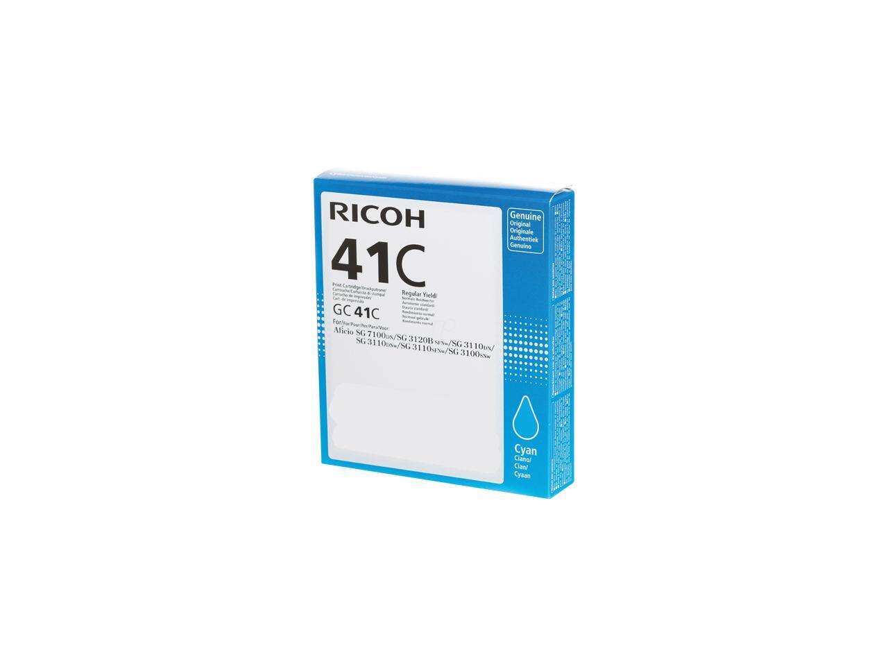 RICOH Original Genuine Originale Authentiek Genuino 41C Pist Regular Teld nde GC 41C Alicio SG 1000s/ SG 31 204 SG 31 100%s/ 1 VS/S SG SG 31 31 100%! 10g%/ SG 3100 3 00% Cyan Cianor Clan Cyaan