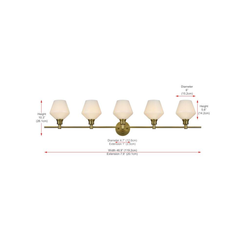Diameter 6" (15.2cm)  
Height 10.3" (26.1cm)  
Height 5.6" (14.2cm)  
Diameter 4.7" (12.0cm)  
Extension 1" (2.5cm)  
Width 46.9" (119.2cm)  
Extension 7.9" (20.1cm)