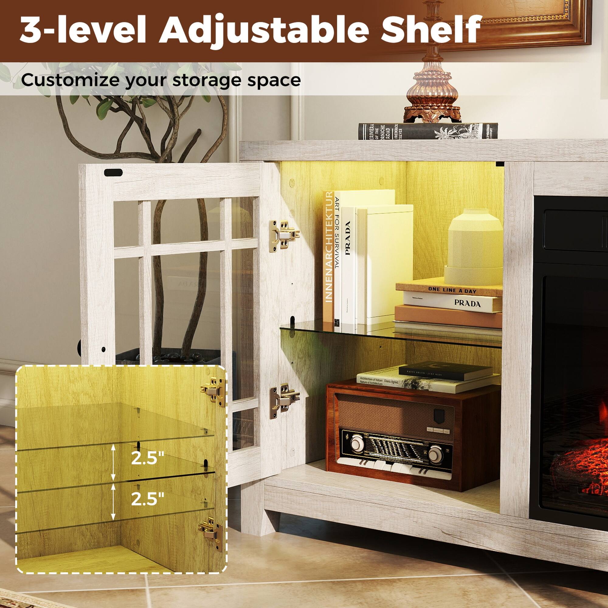 3-level Adjustable Shelf  
Customize your storage space  

RIVIERA THE RNICHE ROAD STATEI 3 ART FOR INNENARCHITEKTUR SURVIVAL PRADA RADA ONE LINE A DAY PRADA  

2.5"  
2.5"