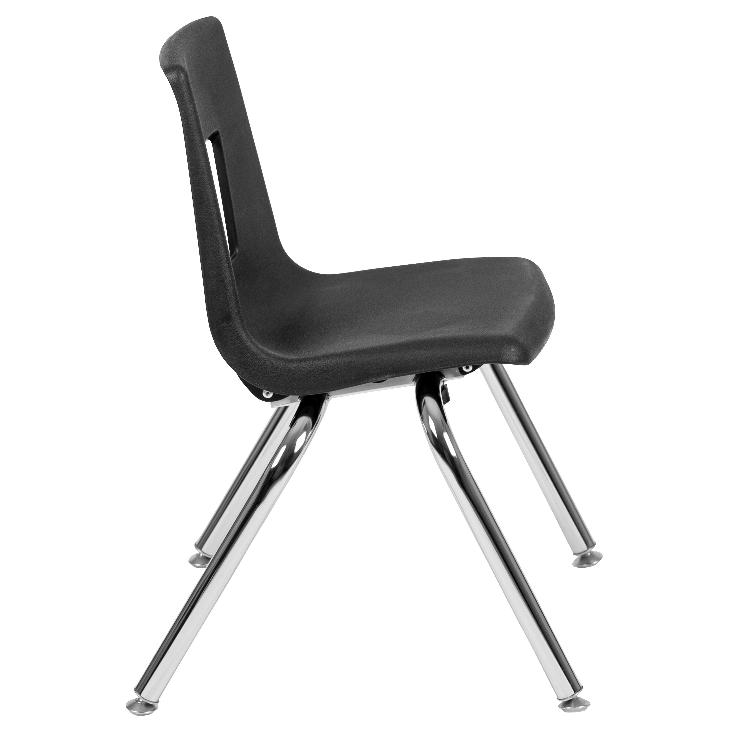 Left. Flash Furniture - Emmy 76" Oval Wave Flexible Laminate Activity Table Set with 14" Student Stack Chairs, Oak/Black - Brown.