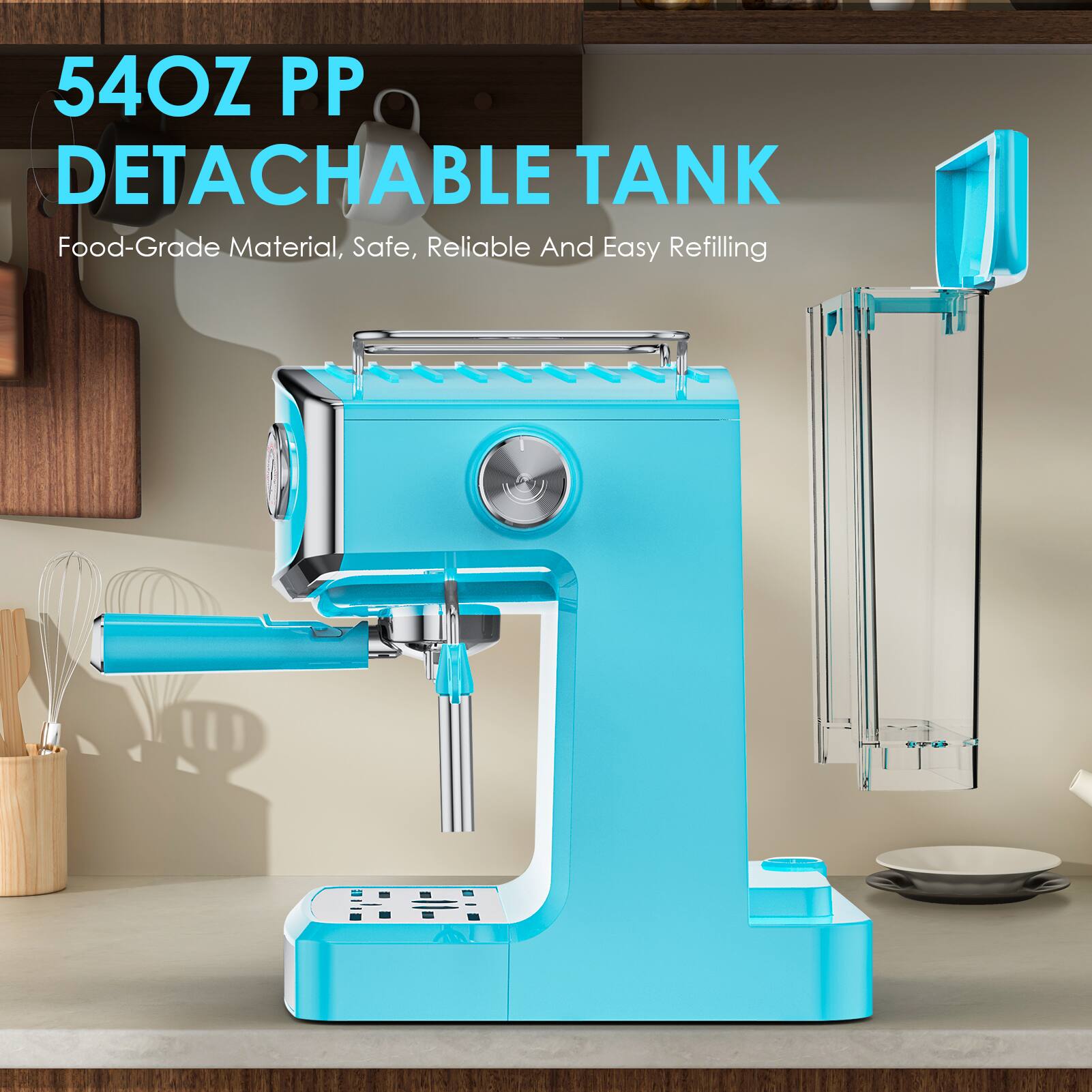 54OZ PP DETACHABLE TANK  
Food-Grade Material, Safe, Reliable And Easy Refilling