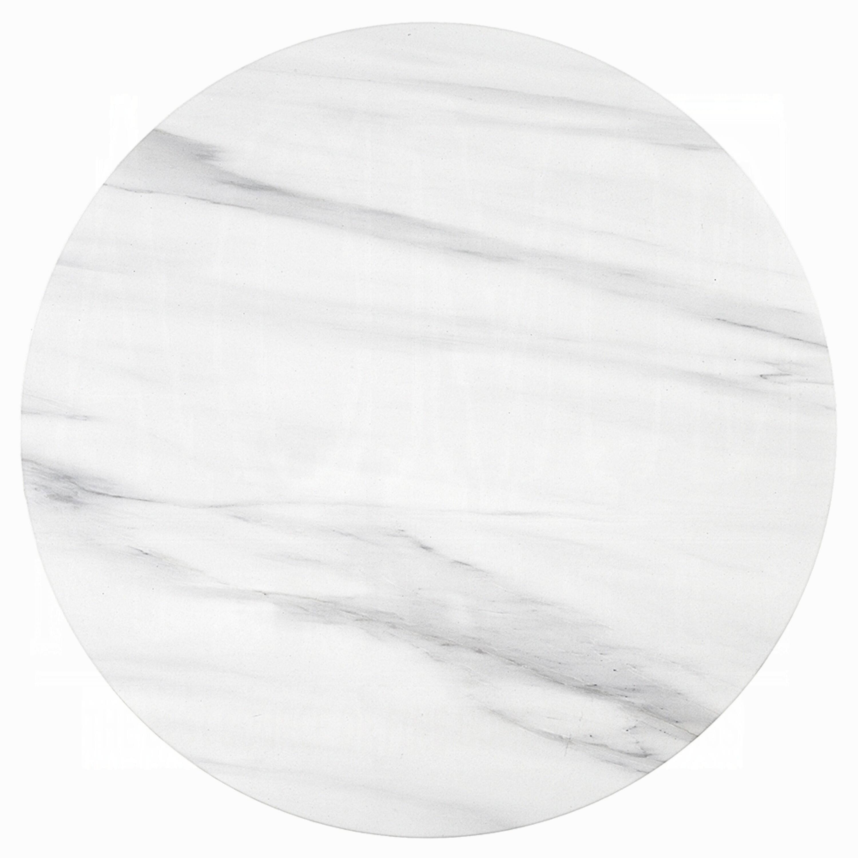 Alt View 3. Manhattan Lane - Zayn Round Coffee Table, Pedestal Base, White Faux Marble, 40 Inch - White.