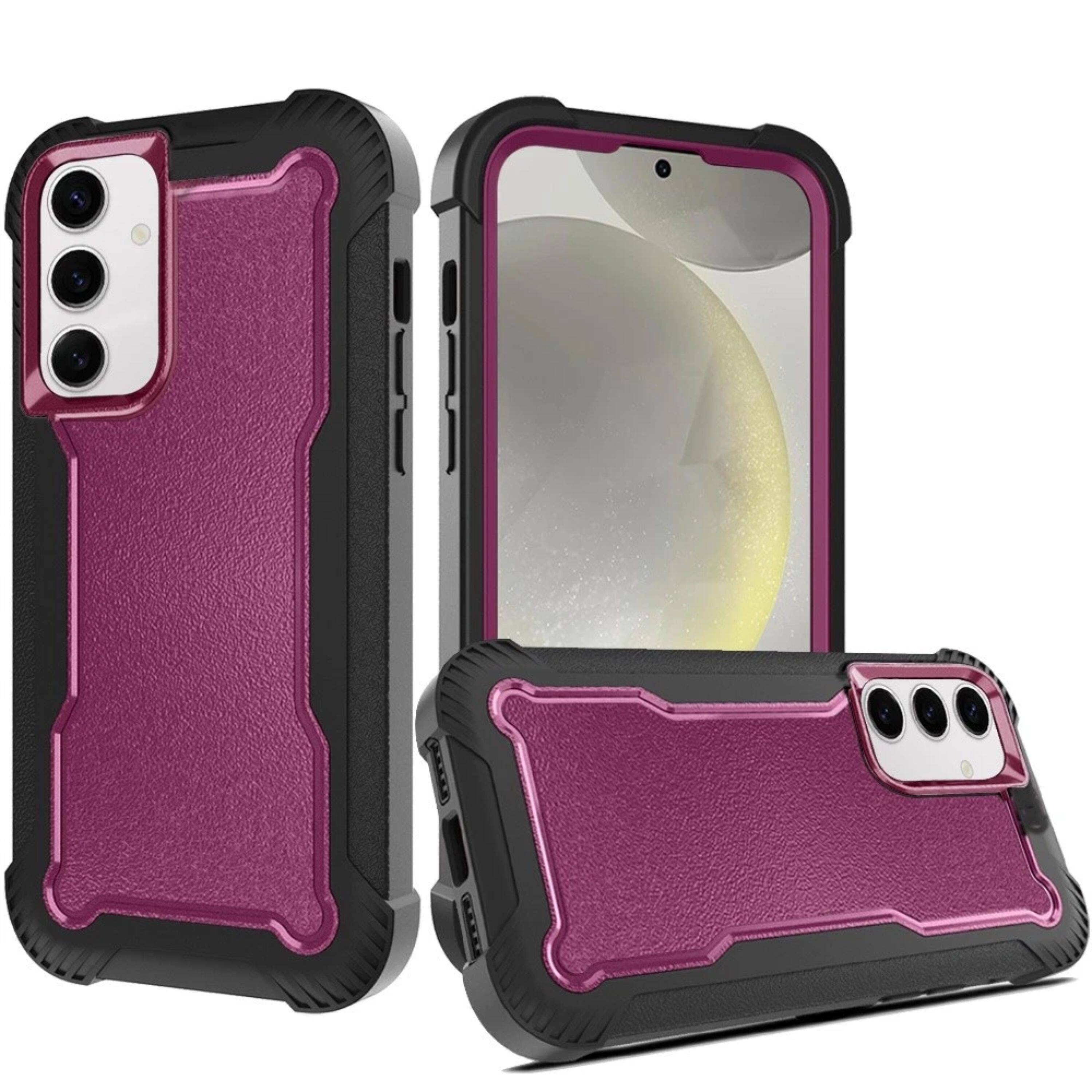 Kitcheniva - Thick Layered Shock Absorbent Cover Plus Tempered Glass For Samsung S25 Plus/S24 Plus - Burgundy price history on PriceWatchPro
